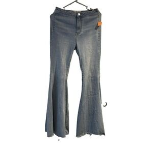 Free People Sz W 27 Stretch Denim  Bell Bottom Extra Wide y2k 70's Flare Jean
